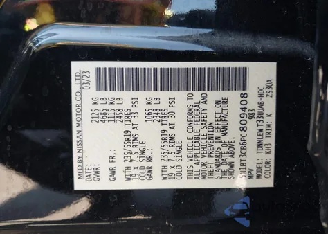 2023 Nissan Rogue Sl Intelligent Awd из США, поврежденный, VIN 5N1BT3CB6PC809408